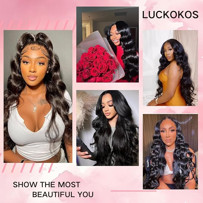 26 Inch 13x6 Body Wave Lace Front Wigs Human Hair 200 Density HD Transparent Lace Front Wigs for Black Women Glueless Frontal Wigs Human Hair Pre Plucked