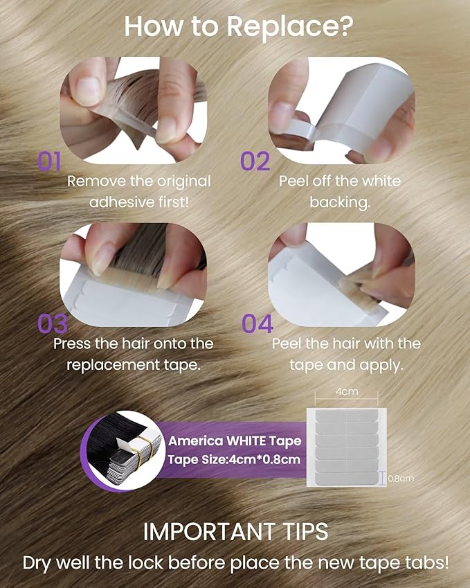 LaaVoo Tape in Hair Extensions Ombre Light Brown Fading to Light Blonde Hair Extensions Tape in Human Hair Seamless Tape on Hair Extension Real Human Hair Soft Hair 18inch 50g 20pcs