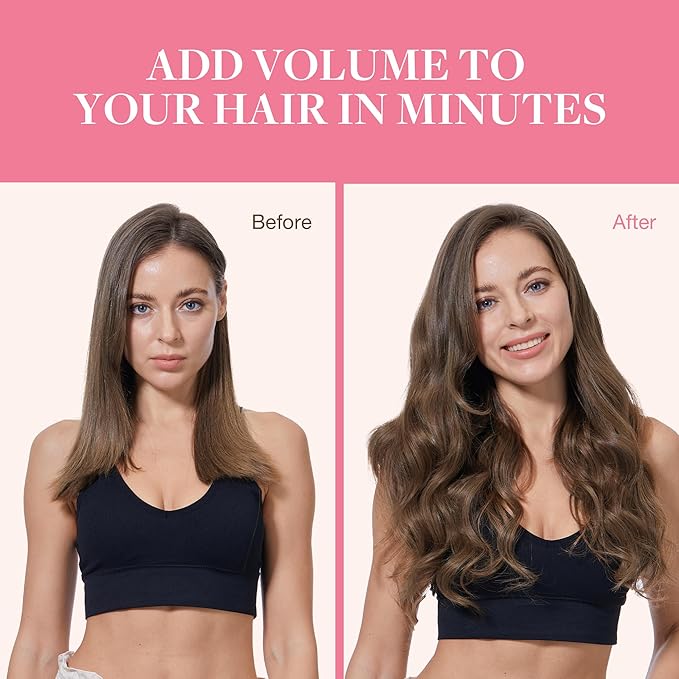 GOO GOO Clip in Hair Extensions Real Human Hair, Remy Human Hair Extensions Clip ins for Women, Natural Human Hair, 22inch 110g 7Pcs, 5 Light Ash Brown