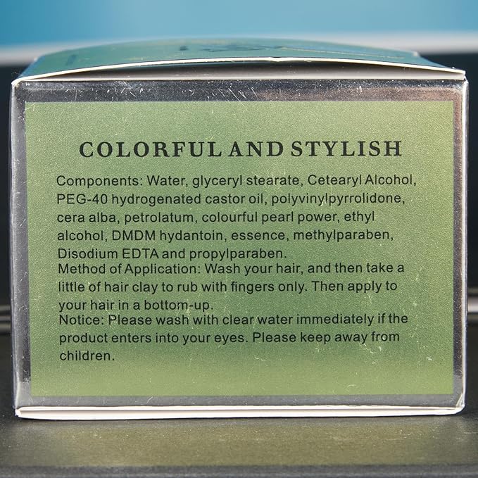 Green Hair Spray, Temporary Hair Color Wax, Natural Hair Wax Color Spray 4.23 Ounces, Kids Women Temporary Hair Dye Wax Styling Clay Pomades for Christmas Party,Role Playing,Cosplay,Halloween (Green)