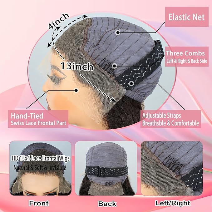 MEIMEI SKINLIKE Real HD Lace Wig Loose Deep Wave Lace Front Wigs Human Hair Pre Plucked Bleached Knots 200% Density Ultra-thin Invisible HD Lace 13x4 Loose Wave Wigs Human Hair for Women 24 Inch