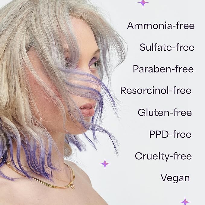 Hally Hair Color Cloud Hair Dye (Purple Avalanche) - Demi-Permanent Foam Hair Color for Women & Men - Mess-Free & Long-Lasting Hair Dye Kit, Hair Coloring Products Wash Out in 4-6 Weeks, Vegan