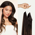 Luxy 100% Remy Human Hair – Halo Clip-In Hair Extensions –Natural Looking Volume & Length - One-Piece - Easy 5-Min Application 180 grams 20" Mocha Brown Balayage
