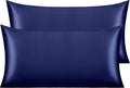 NTBAY 2 Pack Satin King Pillowcases for Hair and Skin, Luxurious and Silky Pillow Cases with Envelope Closure, 20x36 Inches, Navy Blue