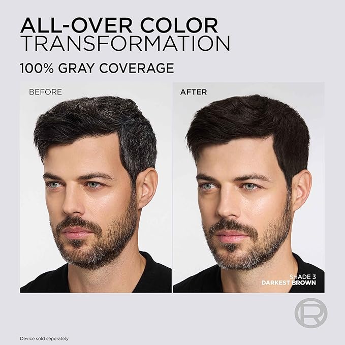 L'Oreal Paris Colorsonic Permanent Hair Dye Cartridge, Hair Color for Root Touch Up, Gray Coverage or All Over Color in just 5 Minutes, 3M Darkest Mahogany Brown (Coloring Device Sold Separately)