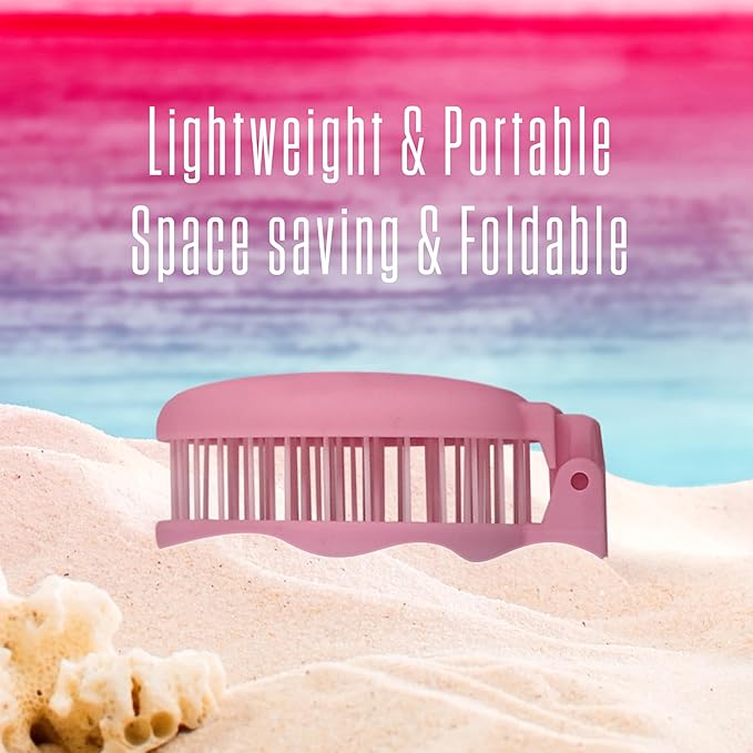 Mini Detangler Travel Hair Brush with Mirror, Makaron Hair Brushes for Women, Men and Kids, Unique 3D Flexible Design for All Hair Types, Styling Accessory, Travel Essentials for Women (LILAC)