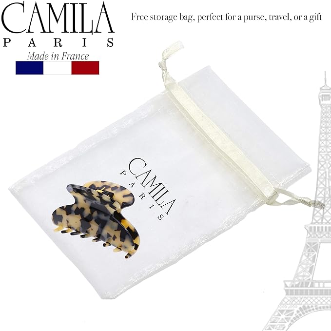 Camila Paris CP3057 French Hair Clip for Women, Ivory Tokyo, for Thick Hair for Long Curly Wavy Hair, Girls Hair Claw Clips Jaw, Styling Hair Accessories for Women, Strong Hold Grip, Made in France