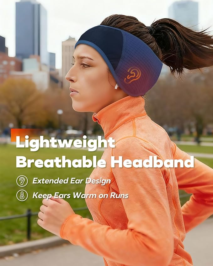 Winter Sport Headband Ear Warmer - Windproof Forehead & Breathable Fleece Headband for Skiing, Running, Cycling