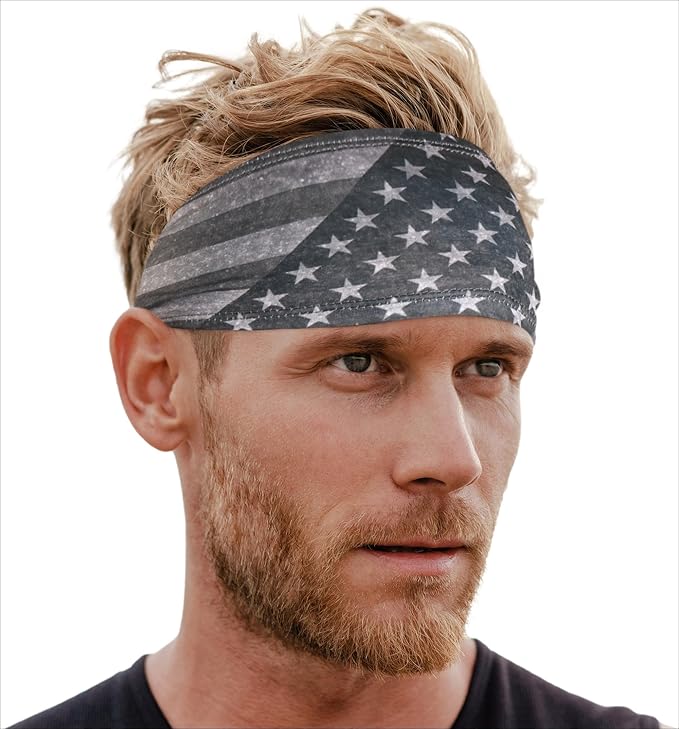 Tough Headwear Tough Outfitters Headband for Men - Mens Headbands - Working Out Sports Performance Head Bands - Athletic Cycling Running Sweat Band, Football Headbands - Sweat Bands Men/Women