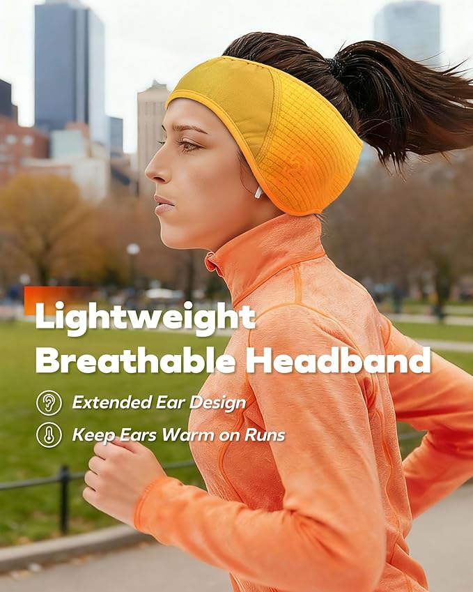 Winter Sport Headband Ear Warmer - Windproof Forehead & Breathable Fleece Headband for Skiing, Running, Cycling
