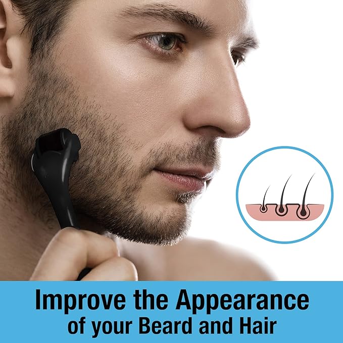 Beard and Hair Derma Roller (2 Pack) by Tilcare - Sterile Titanium Derma Roller 0.25mm
