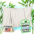 Pillow Cases - 100% Viscose Derived from Bamboo - Cooling Pillowcase - King Size, Cream, Set of 2 Zippered - for Hot Sleepers - Soft Pillow Covers - by Vegan Silk