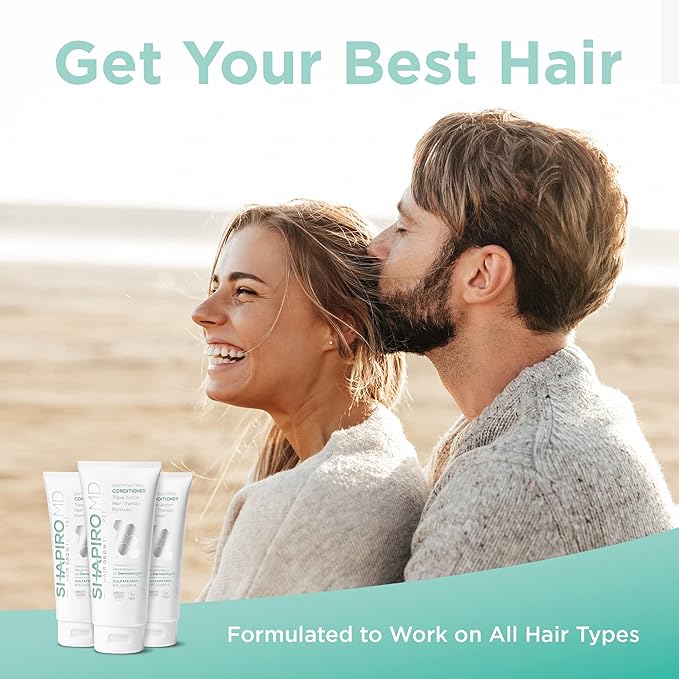 Shapiro MD Hair Growth Experts Hair Loss Conditioner, DHT Fighting Vegan Formula for Thinning Hair Developed by Dermatologists, Experience Healthier, Fuller and Thicker Looking Hair, 1 Month Supply