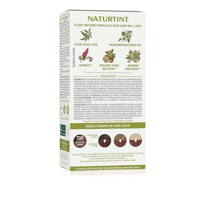 Naturtint 7GM Chocolate Caramel Permanent Hair Color (Pack of 1), Ammonia Free, Vegan, Cruelty Free, up to 100% Gray Coverage, Long Lasting Results (Packaging may vary)