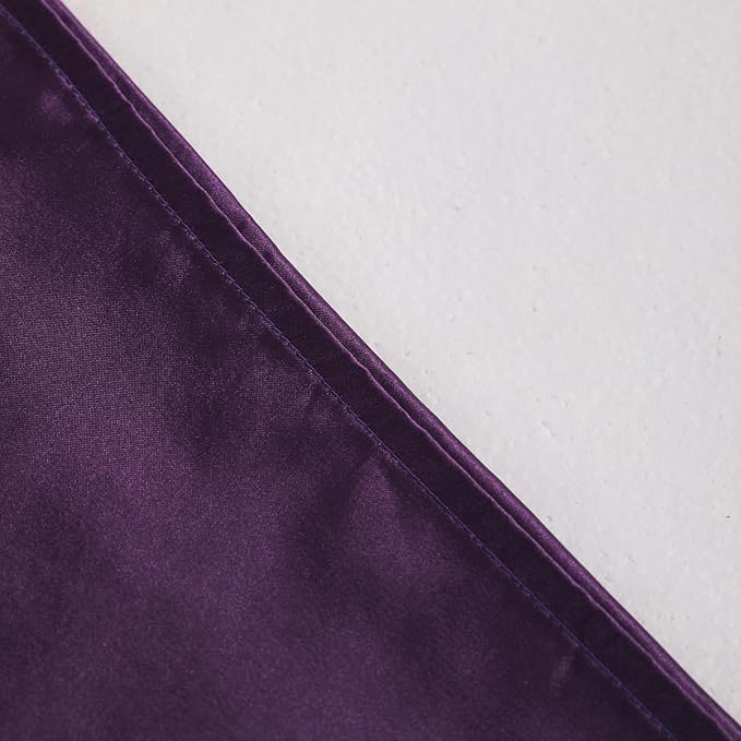 NTBAY 12 Pack Satin King Pillowcases for Hair and Skin, Luxurious and Silky Pillow Cases with Envelope Closure, 20 x 36 Inches, Eggplant Purple