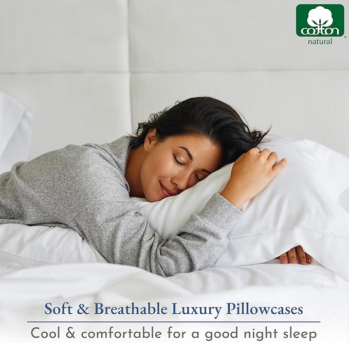 California Design Den King Size Pillow Cases Set of 2 - Luxuriously Soft and Thick 800 Thread Count, Smooth Sateen, Natural 100% Cotton Pillow Cases King, Durable - Sage Green