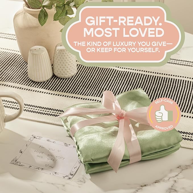 BLISSFORD Satin Pillowcase with Zipper, for Hair and Skin Care, Feels Soft and Cool Like a Silk Pillowcase, Satin Pillow Cases 2 Pack, Slik Pillow Cover, Pewter, Queen Size - Set of 2