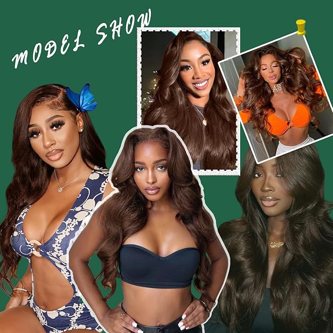 24 Inch Chocolate Brown Lace Front Wig Human Hair 13x6 Hd Lace Front Wigs Human Hair Body Wave Frontal Wigs Human Hair Pre Plucked 200 Density Brown Wig for Women