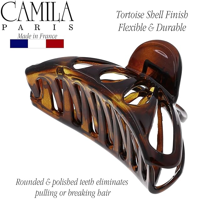 Camila Paris NV109 French Large Hair Clips for Women Thick Hair for Long Wavy Curly Hair, Girls Hair Claw Clips, Styling Big Hair Clip for Thick Hair, Strong Hold No Slip Grip Claw Clip Made in France