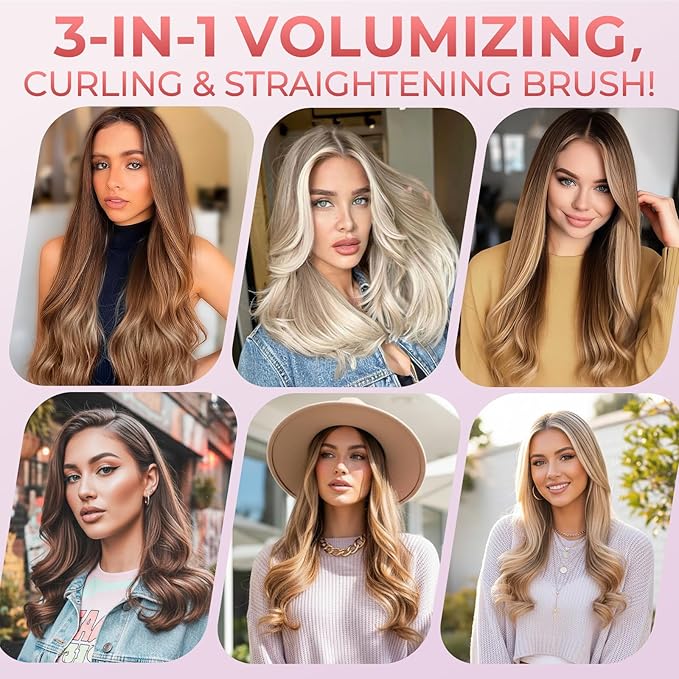 ABNER Thermal Ionic Brush, 1.5 inch Heated Round Brush for Blowout Look, Volumize, Style, Makes Hair Shinier & Smoother, Dual Voltage, Negative Ion Technology, Titanium, Temperature Settings