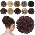 FESHFEN Messy Bun Hair Piece - Elastic Wavy Curly Hair Bun Scrunchies Extensions Synthetic Chignon Hairpieces for Women Girls, Wine Red 1.5 oz