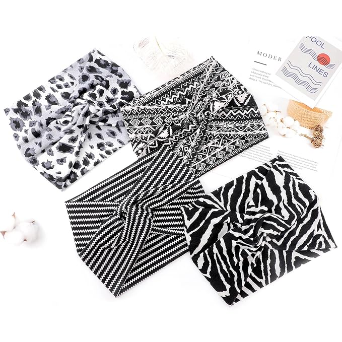 Extra Wide Headbands for Women Large Turban Headband Non Slip Boho Elastic Hairband Hair Twisted Knot Head Bands Accessories