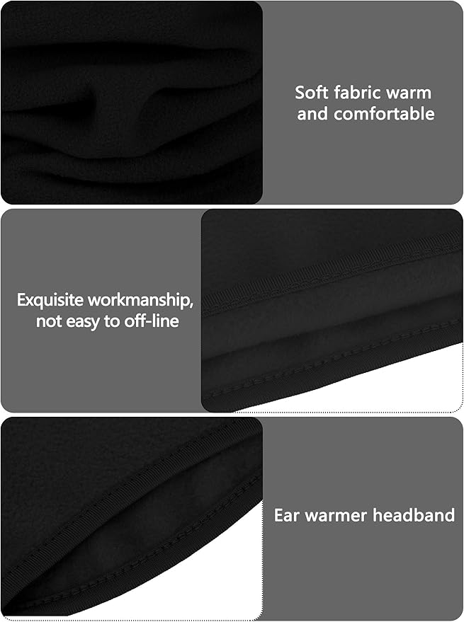 BBTO 6 Pieces Fleece Ear Warmers Headband Winter Neck Gaiter
