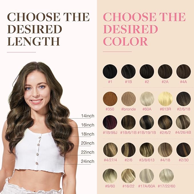 GOO GOO Tape in Hair Extensions Human Hair, 2C/4E/6C Brown Sugar Swirl Highlights, 16inch 50g 20pcs, Skin Weft Seamless Invisible, Silky Straight with Thick Ends, Remy Human Hair