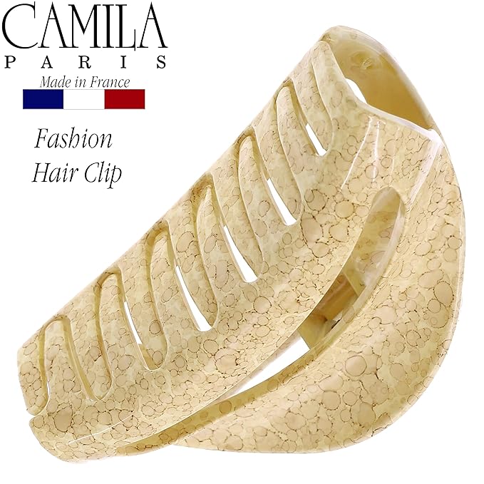 Camila Paris CP3191 French Hair Clip for Women and Girls - Thick, Long, Curly, Wavy Hair - Durable Styling Big Claw Clip - Strong Hold, No Slip Grip - Made in France