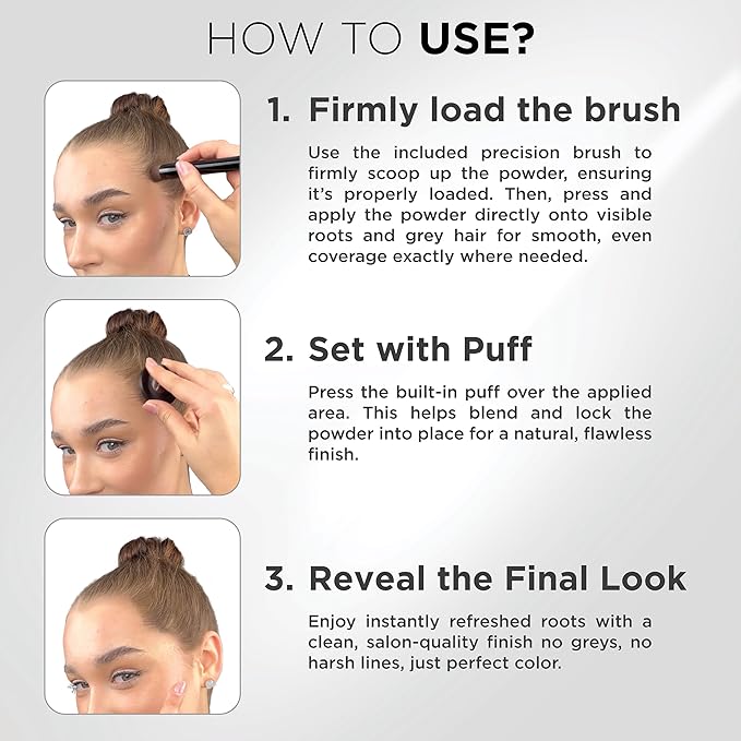 THICK FIBER Root Touch Up Set - Hairline Concealer for Thin and Thinning Hair, Water & Sweat Resistant, with Brush (Medium Golden Brown)