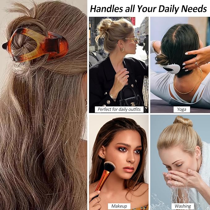 Velscrun Flat Hair Clips for Women Girls, 12 Pack Lay Flat Claw Clips, Large Side French Duck Billed Hair Jaw Claw Clip for All Hair Types, Work Daily Trendy Fashion Styling Gifts Hair Clip Tortoise