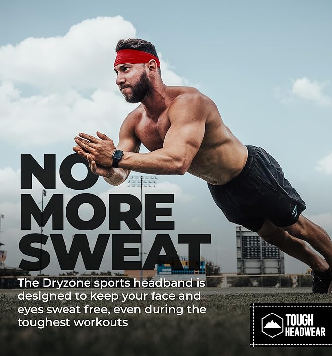 Tough Headwear Tough Outfitters Headband for Men - Mens Headbands - Working Out Sports Performance Head Bands - Athletic Cycling Running Sweat Band, Football Headbands - Sweat Bands Men/Women