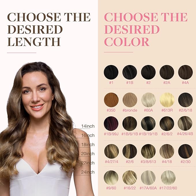 GOO GOO Tape in Hair Extensions Human Hair, 4/27/4 Balayage Chocolate Brown to Caramel Blonde, 22inch 50g 20pcs, Thick Ends Straight Seamless, Invisible