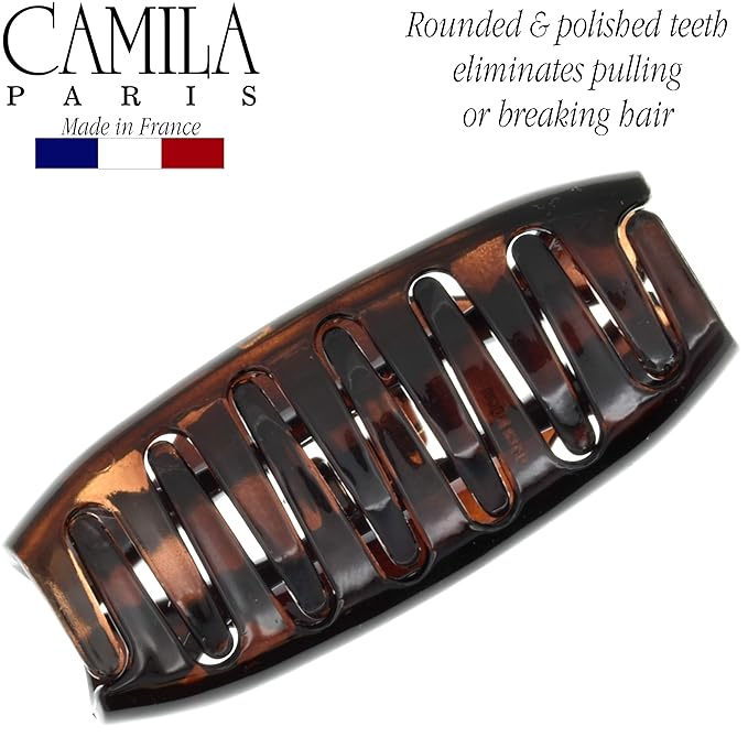 Camila Paris CP1562 French Hair Clip for Women with Thick or Long Curly Wavy Hair, Claw Clips Jaw, Durable Styling Big Claw Clip for Thick Hairs, Strong Hold No Slip Grip, Made in France