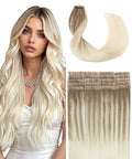 SURNEL Injected Tape in Hair Extensions 14Inch Ash Brown to Platinum Blonde Upgraded Seamless Remy Invisible Tape in Extensions 20 Pcs 30g(#860,14)
