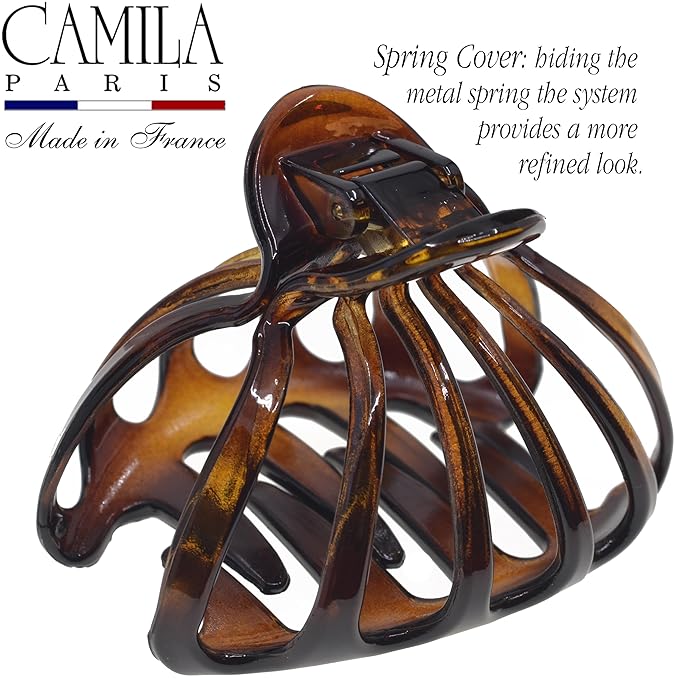 Camila Paris CP3631 Octopus French Hair Clips for Women Thick Hair, Large Hair Clips for Thick Hair for Curly Wavy Long Hair, Strong No-Slip Grip Hair Claw Clip for Women Made in France