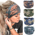 Wide Boho Headbands for Women Fashion Knotted Headband Yoga Workout Hair Accessories African Head Wrap 4 Pack