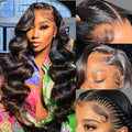 30 Inch 13x6 Body Wave Lace Front Wigs Human Hair 200 Density HD Transparent Lace Front Wigs for Black Women Glueless Frontal Wigs Human Hair Pre Plucked