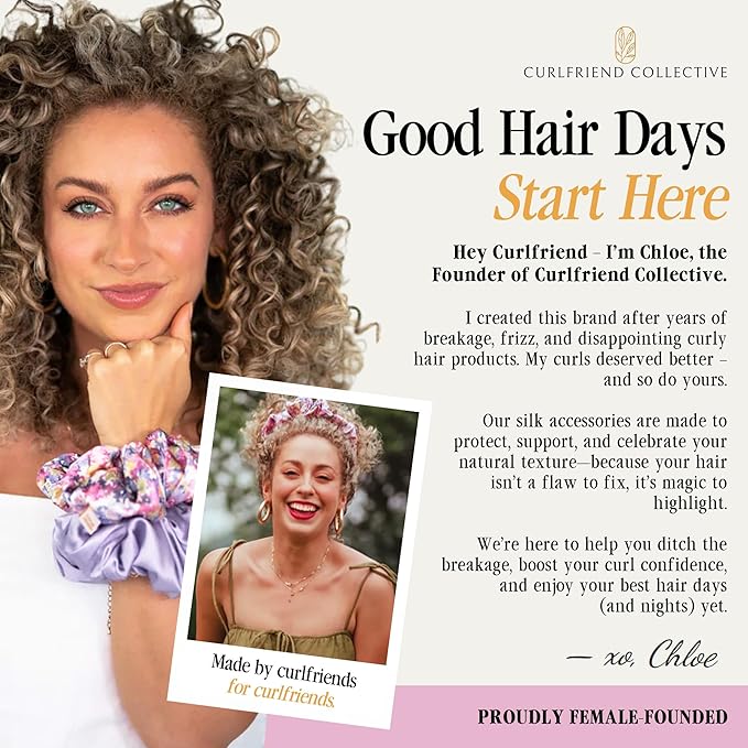 Curlfriend Collective Gray Daze Comfort Curve Headband – Luxe 100% Mulberry Silk, Elegant Wide Hair Accessory for Women - No-Slip, No Headache, Gentle on Hair, Chic Design for Curly & Textured Hair