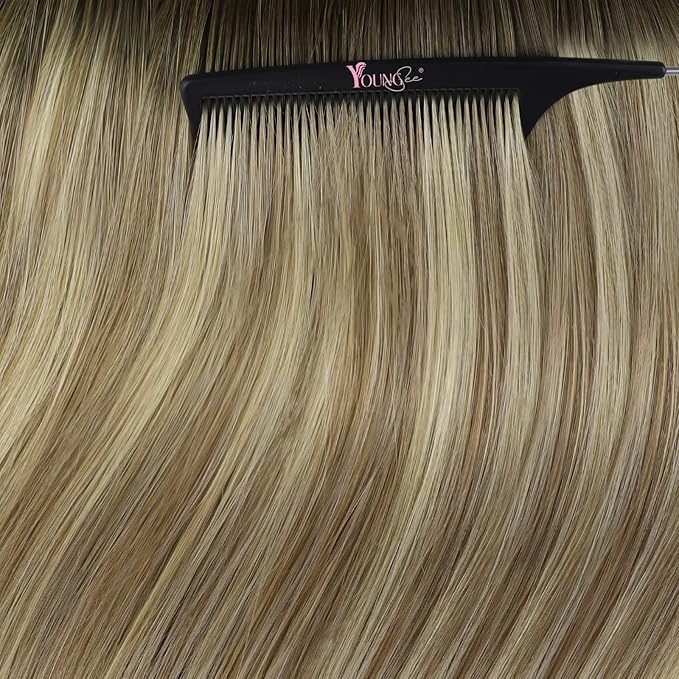 YoungSee Balayage Tape in Hair Extensions Human Hair Ombre Tape in Extension Balayage Brown with Blonde Tapes ins Human Hair Extension Invisible Tapes Human Hair Extension 12In 30g 20pcs