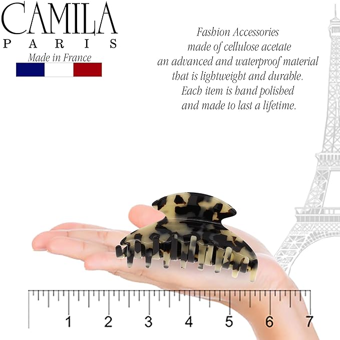 Camila Paris CP2473 French Hair Clip for Women Thick Hair for Long Curly Wavy Hair, Handmade Flow, Girls Hair Claw Clips, Durable Styling Big Claw Clip for Thick Hair, Strong Hold Grip, Made in France