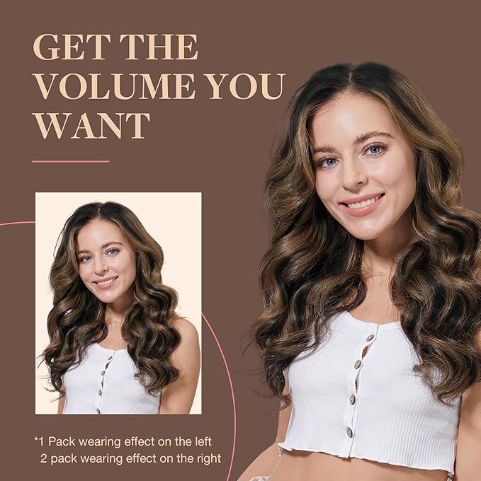 GOO GOO Clip in Hair Extensions Real Human Hair, Remy Human Hair Extensions Clip ins for Women, Natural Human Hair, 12inch 85g 7Pcs, 1B/6/1B Balayage Natural Black to Chestnut Brown