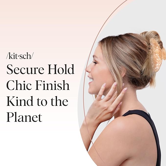 Kitsch Recycled Plastic Large Claw Clip - Big Marble Hair Clips for Women | Jaw Clips for Girls | Big Claw Clips for Thick Hair | Ideal Gifts for Women (1pc, Blonde)