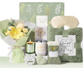 Christmas Birthday Gifts for Women Self Care Package Get Well Soon Gift Baskets, Thinking of You Sympathy Spa Gift Set w/ Crochet Flower Bouquet, Unique Gifts for Women Mom Her Best Friend Sister Wife
