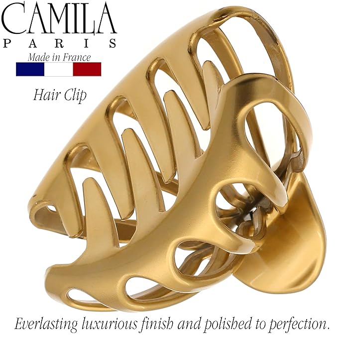Camila Paris CP3052 2PK French Octopus Hair Clip for Women for Thick Volume Hair, Girls Hair Claw Clips Jaw Fashion Durable Styling Hair Accessories for Women, Strong Hold No Slip Grip, Made in France