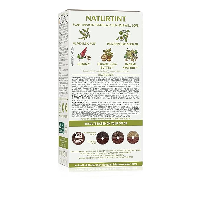 Naturtint 6GM Chocolate Brown Permanent Hair Color (Pack of 6), Ammonia Free, Vegan, Cruelty Free, up to 100% Gray Coverage, Long Lasting Results (Packaging may vary)