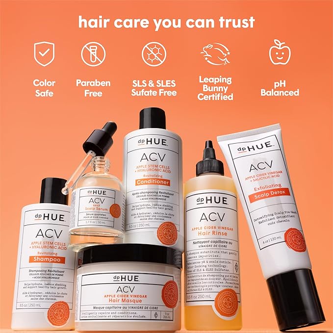 dpHUE ACV Revitalizing Shampoo - 8.5 oz - Helps Support Healthy Hair Growth - With Apple Cider Vinegar & Hyaluronic Acid - Vegan & Color Safe