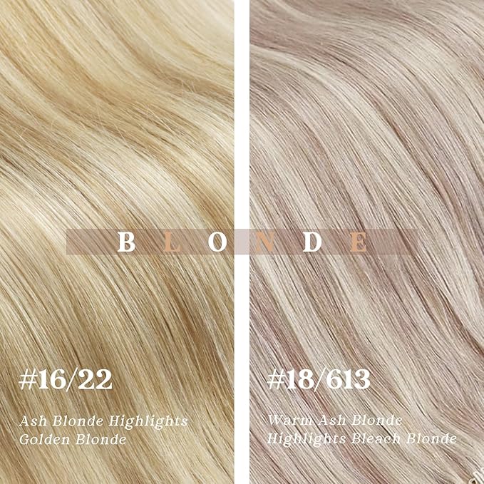 Ve Sunny Real Hair Extensions Clip in Human Hair Ash Blonde Highlight Bleach Blonde Real Human Hair Extensions Clip ins Long Straight Remy Hair Extensions Full Headed 22inch 120g 7pcs