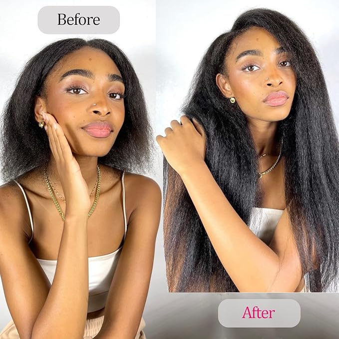 Straight Clip in Human Hair Extensions 110g 8Pcs with 18Clips Full Head for Black Women Natural Black Brazilian Clip in Hair Extension Human Hair Kinky Straight Clip Ins for Women（1B 18Inch）