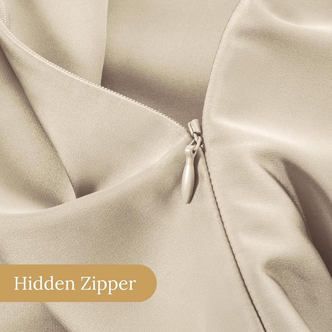 INFIIXSO Mulberry Silk Pillowcase for Hair and Skin, Silk Pillow Cases Queen Size with Hidden Zipper 20x30 Inches, Extraordinary Smooth and Soft Cooling Pillow Cases for Hot Sleepers(Beige, 1 Pack)